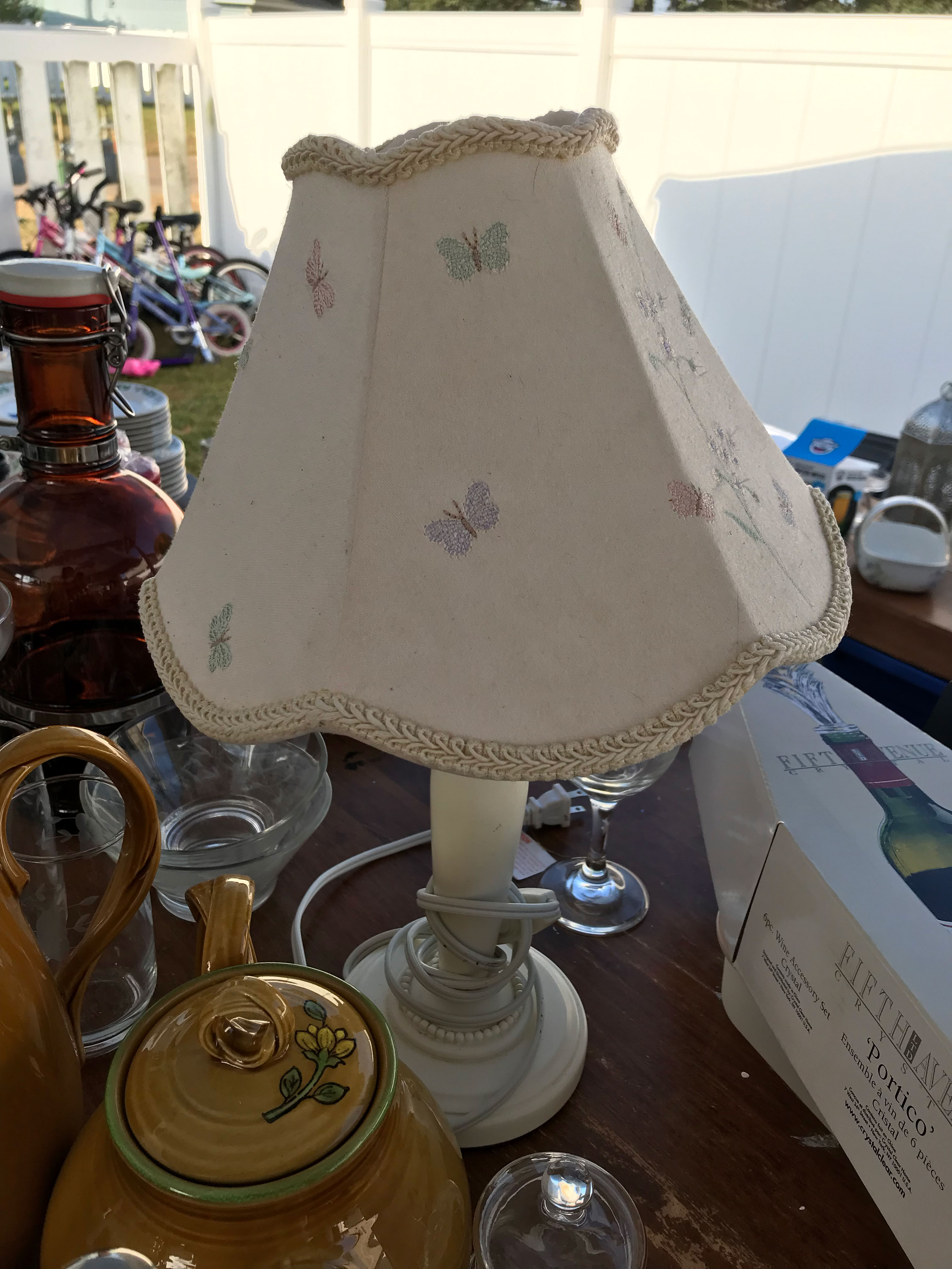 Household goods displayed for resale